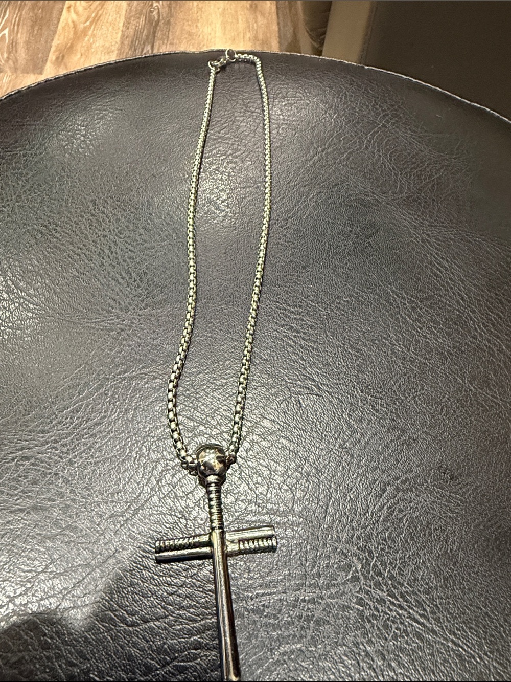 Polished Silver Cross Pendant Necklace - Women